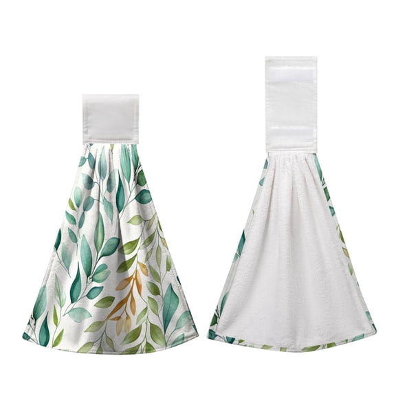 Kitchen Hand Towel with Loop - Trendy Printed Ultra Soft Absorbent Tie Towel Tea Bar Towels for Bathroom Kitchen Laundry Room 12 x 19 Inches