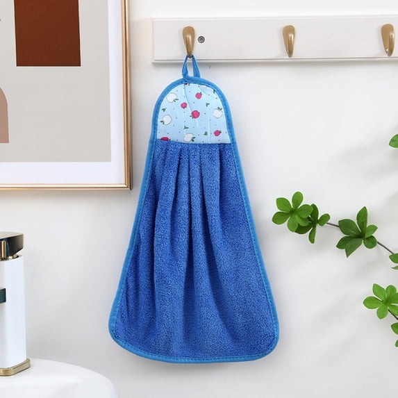 Kitchen Hand Towels, Small Towels with Hanging Loop, Hand Dry Towels for Kitchen & Bathroom, Super Absorbent, Soft, Machine Washable Towel Fast Drying, Blue