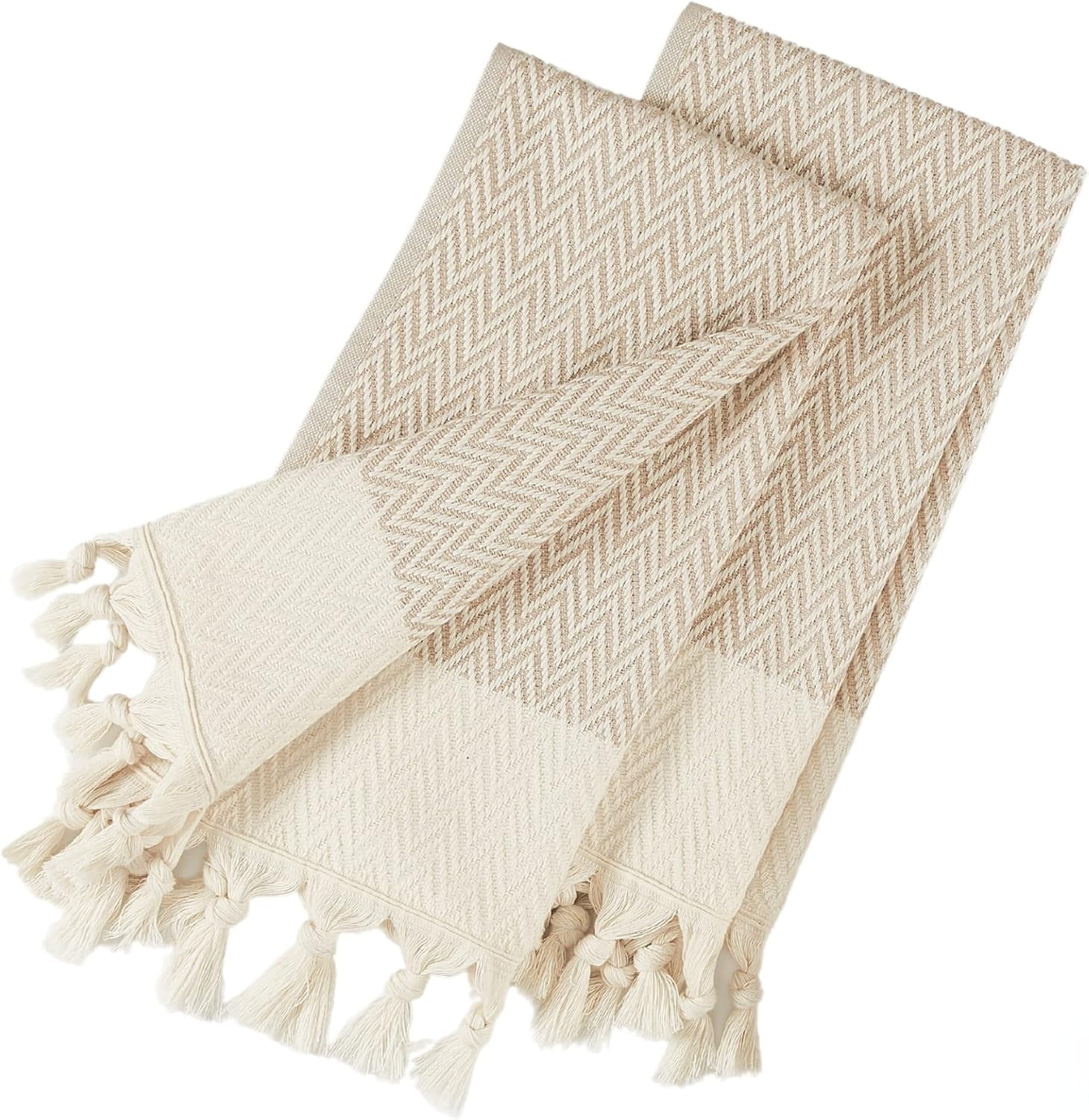 Kitchen Hand Towels with Boho Design, Set of 2, Dish Towels for Kitchen, 100% Cotton Turkish ...