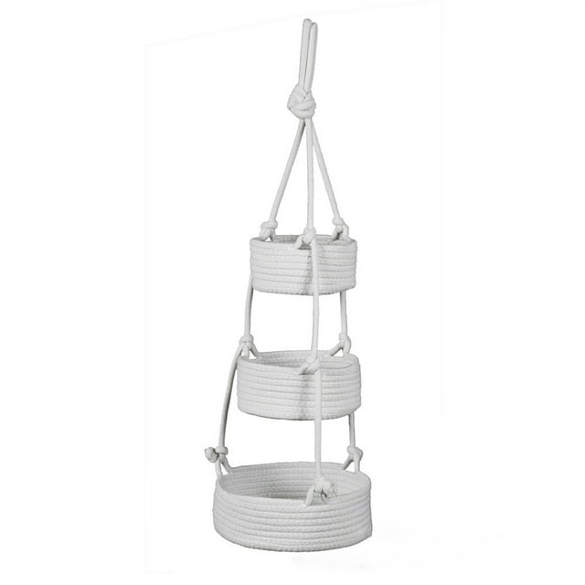 Kitchen Hanging Fruit 3 Tier Fruit Hanger Lacey Fruit White Boho Wall