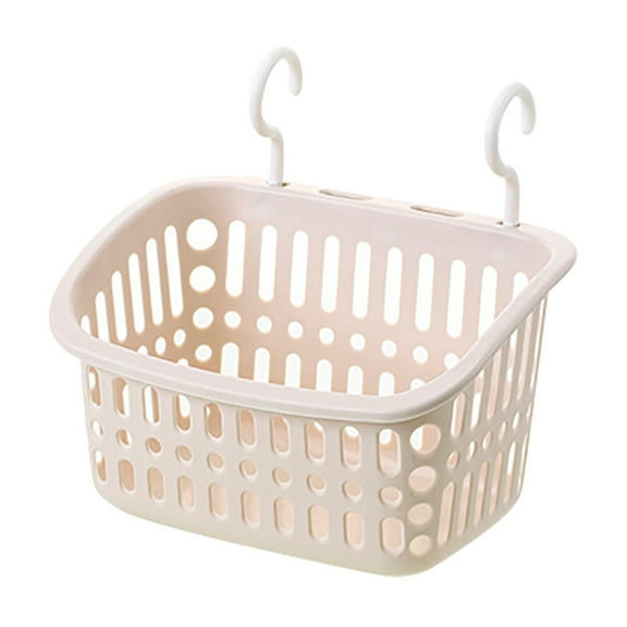 Kitchen Hanging Storage Basket with Hook,Hanging Basket Kitchen Storage organizer,Housekeeping Storage Solution for Hanging Basket with Hole for Drainage,21.5x16.5x13.5cm(apricot21.5*16.5*13.5cm)