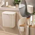 thumbnail image 1 of Kitchen Hanging Trash Can Large Capacity Garbage Basket Wall Mounted Trash Bin with Lid for Bathroom,9.36x4.92x9.88 inch, 1 of 6