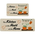 thumbnail image 1 of The Kitchen is The Heart of The Home Kitchen Mats Set of 2, Non-Slip Rubber Back Kitchen Rugs, Seasonal Holiday Cooking Sets Washable Floor Mat for Home Kitchen Decor - 17x29 and 17x47 Inch, 1 of 6