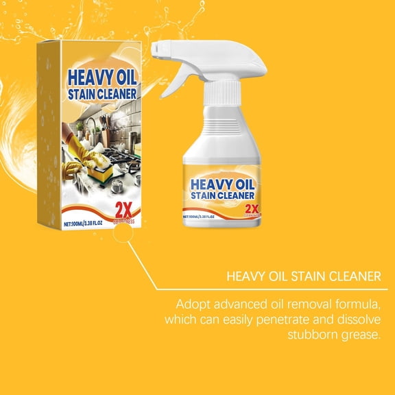 Kitchen Heavy Oil Cleaner, Heavy Duty Degreaser Cleaner Spray for Stubborn Oil Stains for Kitchen Surfaces All Purpose Cleaning B