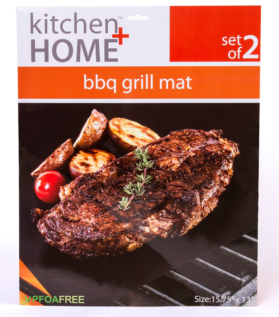 Kitchen + Home 15.75x13-Inch Non-stick, Extra Thick, Reusable BBQ Grill Mats ... - image 1 of 6