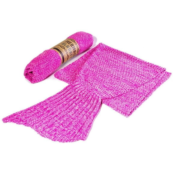 Kitchen + Home Mermaid Tail Blanket - Crochet Mermaid Pattern Knitted Sleeping Bag Throw For Adults and Kids 72x35 - Starfish Pink