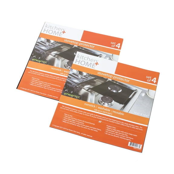 Kitchen + Home Stove Top Liners - Nonstick Heavy Duty Reusable Stove Top Gas Burner Protectors - Set of 8