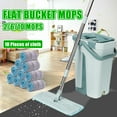 thumbnail image 1 of Kitchen + Home Wash & Dry Mop , Self Cleaning Flat Mop and Bucket System with 2/6Pcs Reusable Microfiber Mop Pads  for Home Kitchen Floor Cleaning, 1 of 8