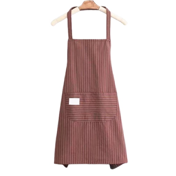 Kitchen Household Sleeveless Apron Brown, Kitchen Cooking Aprons Adjustable Bib Soft Apron with Pockets for Men Women (1 Apron)