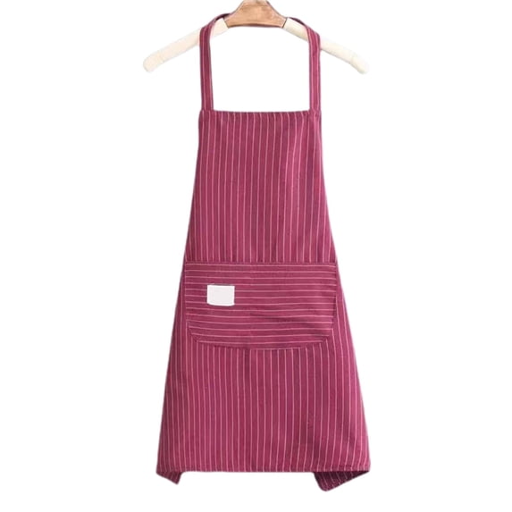 Kitchen Household Sleeveless Apron Red, Kitchen Cooking Aprons Adjustable Bib Soft Apron with Pockets for Men Women (1 Apron)