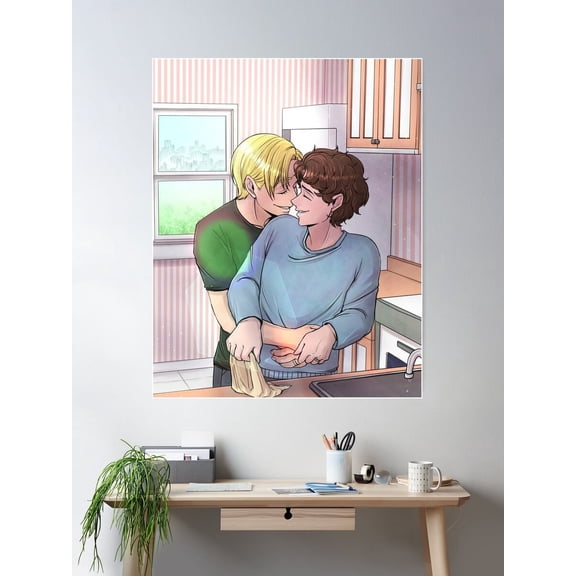 Kitchen Hugs Poster Wall Art, Modern Wall Decor For Living Room Bedroom, 12x18 UNFRAMED