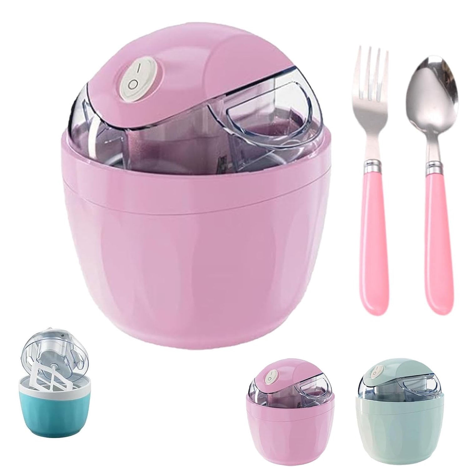 Kitchen Ice Cream Maker, Mini Ice cream Maker, One-Touch Control for Family, DIY Control for Homemade and Everyday Kitchen Use(A)