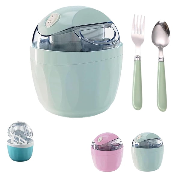 Kitchen Ice Cream Maker, Mini Ice cream Maker, One-Touch Control for Family, DIY Control for Homemade and Everyday Kitchen Use(B)