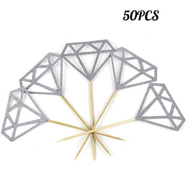 Efavormart 24 Pack | Gold Glitter Heart Shaped Cupcake Topper Picks, Party Cake Toppers - 4.5 ...