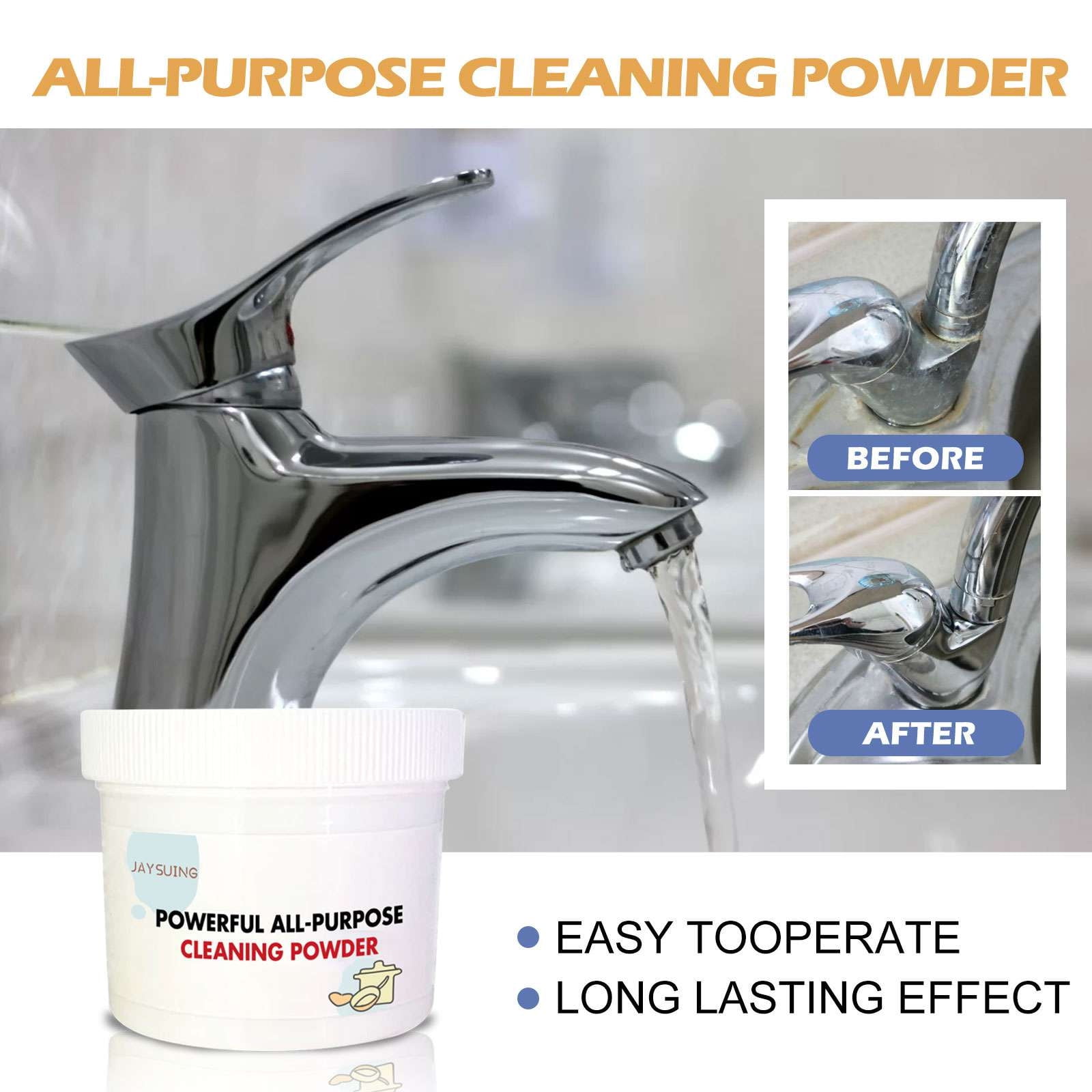 Kitchen Instant Cleaning Powder, MultiPurpose Foam Cleaner Rust Remover, Soak To Clean Greasy