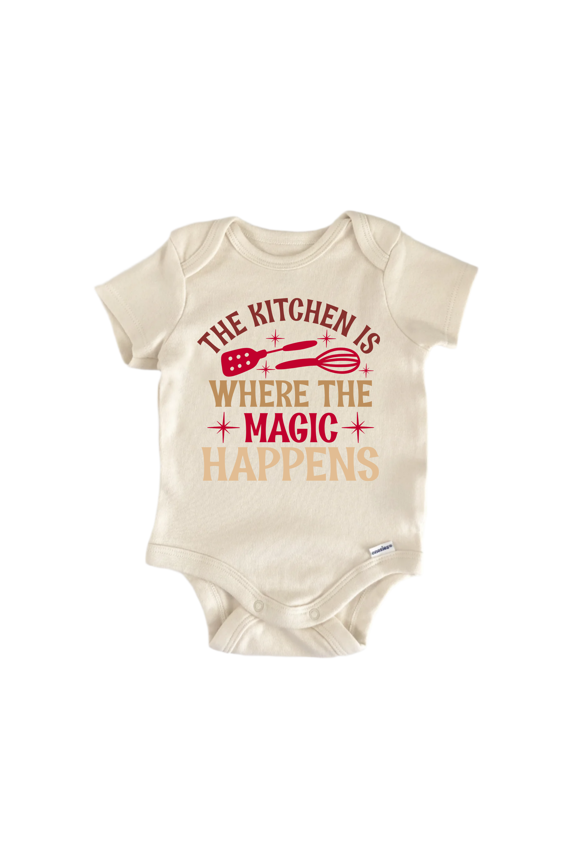 Kitchen Is Where Magic Newborn Baby Bodysuit
