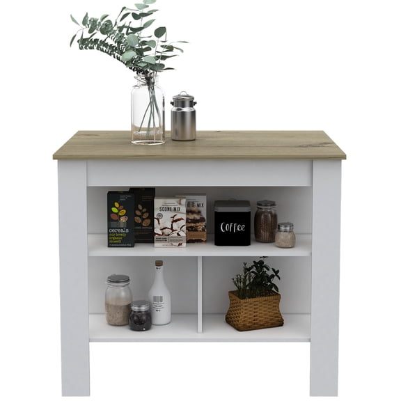 Kitchen Island 27.55 in Deep with Silver Film to Kill MRSA and E.Coli Three Shelves for Utensil Storage Wide Top for Meal Work