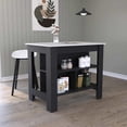 thumbnail image 1 of Kitchen Island In Black/ Marble Style. 40.5"w X 27.5"d Extensive Top. 29.2"h Legroom Location. Three Shelves Built-in. 9.4"h Top Shelf, 12"h 14.9"w Bottom Shelves. Simple Installation. Construction, 1 of 3