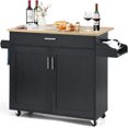 Kitchen Island Cart Rolling Trolley Cart with Lockable Rubber Wheels