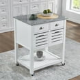 thumbnail image 1 of Kitchen Island Cart with Storage, 29.93'' Width Mobile Kitchen Cart with 0.59'' Thick Worktop, Two Drawers & Slide-Out Wire Storage Basket, Rolling Kitchen Table, Microwave Stand Serving Carts, 1 of 8