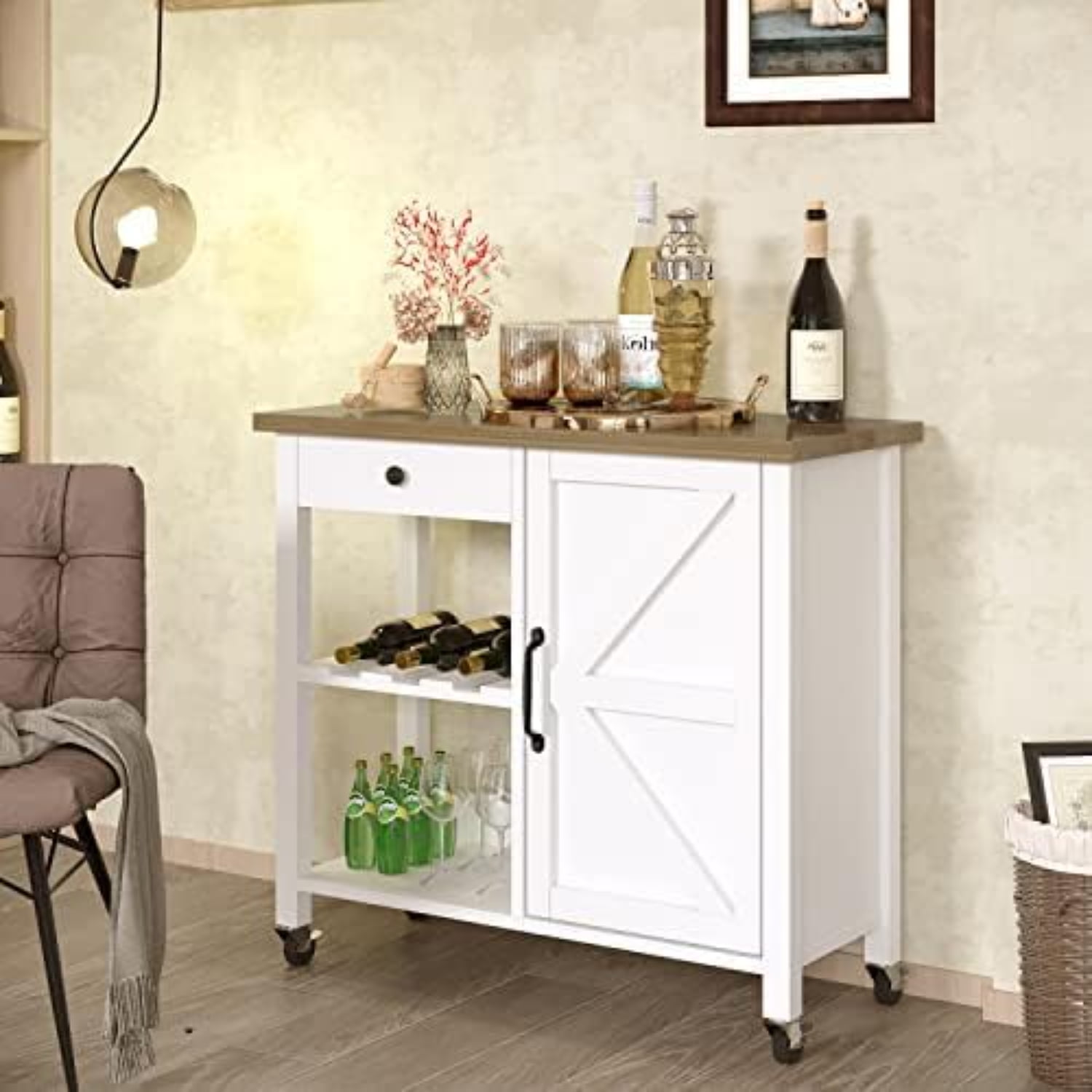 Kitchen Island Cart with Storage on Wheels Kitchen Microwave Cart with