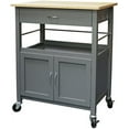 Kitchen Island Cart on Wheels with Drawer Shelf and Natural