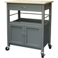 Kitchen Island Cart on Wheels with Drawer and Natural Top