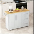 thumbnail image 1 of Kitchen Island Cart with 2 Door Cabinet and Three Drawers,Spice Rack,Towel Rack, 1 of 12