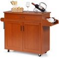 Kitchen Island Cart with on Wheels Spice Rack Towel Rack