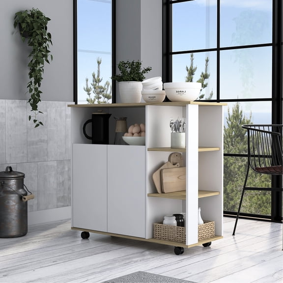 Kitchen Island with Countertop | Perfect for Food Preparation in the Kitchen | Built with High - grade Particle Board | Overcomes Inadequate Kitchen Workspace