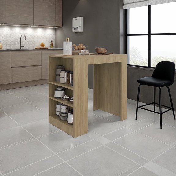 Doyle Kitchen Island with Storage Cabinet
