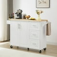Kitchen Island with Drop Leaf Countertop, Rolling Kitchen Island Cart