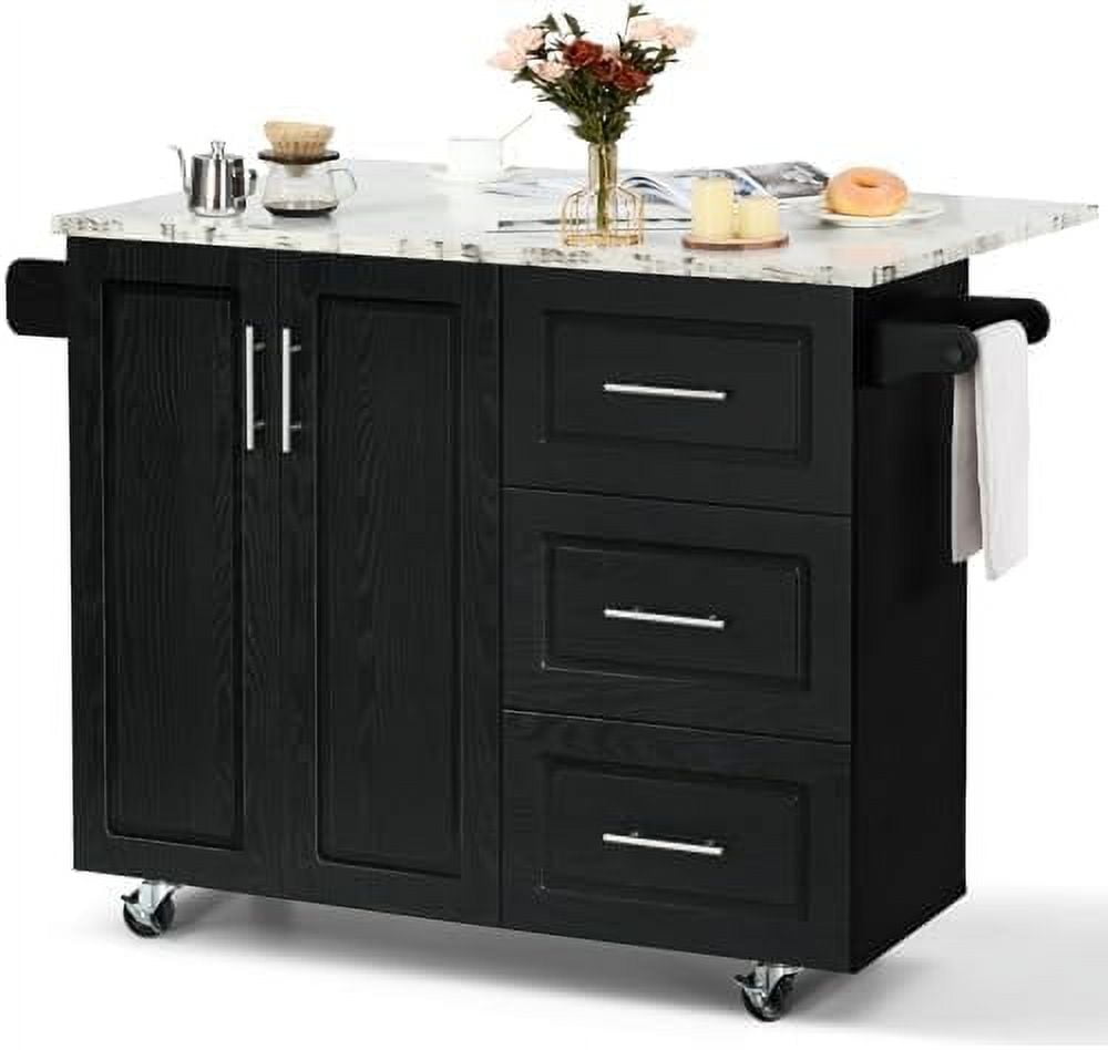 Kitchen Island with and Drop Leaf Countertop Kitchen Island on Wheels ...