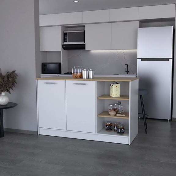 Kitchen Island Leoti, Kitchen, White