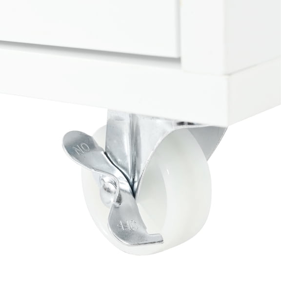 Kitchen Island Set with Storage | 360 - degree Wheels and Lockable Design, Fluted Glass with LED | MDF and Stain - proof Rubber Wood | Create Tidy Kitchen Space