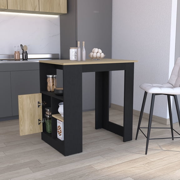 Kitchen Island | Space for Food & Entertainment Needs | Particle Board Main Material | Side Shelves for Quick Access Items