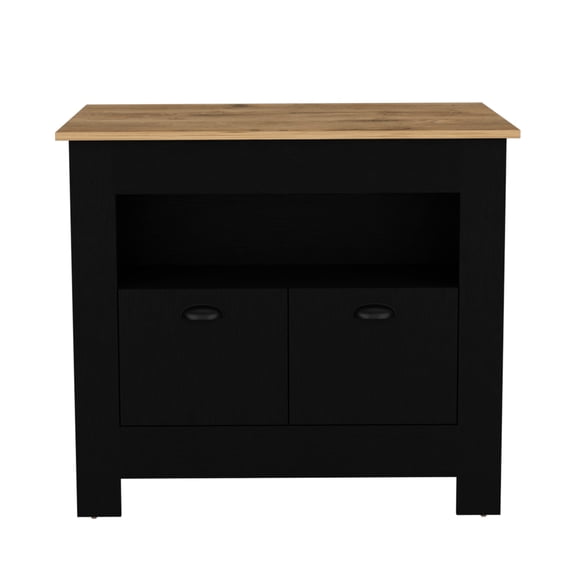 Kitchen Island - Spacious 40.5x27.5 Work Area With Top Ample Storage Shelf And Dual Enclosed Spaces Robust Legs For A Stable Setup Versatile Food Preparation Display 40.5"x27.5" Worktop Two Cabinets