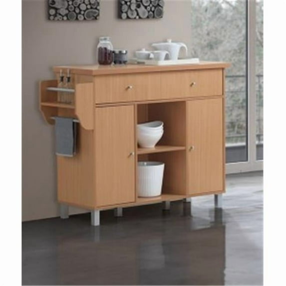 Kitchen Island Spice Rack & Towel Rack-Beech