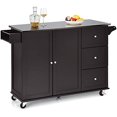 Kitchen Island with Stainless Steel Countertop Kitchen Cart Rolling