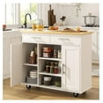 Kitchen Island with Storage Cart Table Rolling Butcher Block on Wheels