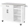 Kitchen Island on Wheels, Rolling Utility Trolley with Stainless Steel