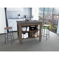 thumbnail image 1 of Kitchen Island, kitchen table 35" H, Four Legs, Three Open Storage Shelves, Dark Brown / Onix, 1 of 5