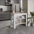 thumbnail image 1 of Kitchen Island with 2-Tier Shelf, 40" Wide Worktop | Modern | Medium (40-55in), 1 of 7
