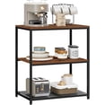 thumbnail image 1 of Kitchen Island with 3 Shelves, Kitchen Shelf with Large Workstation, Bakers Rack, Workbench, Metal Frame, 1 of 7