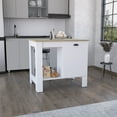 Kitchen Island with Drawer, White Extra Counter & Storage Space for