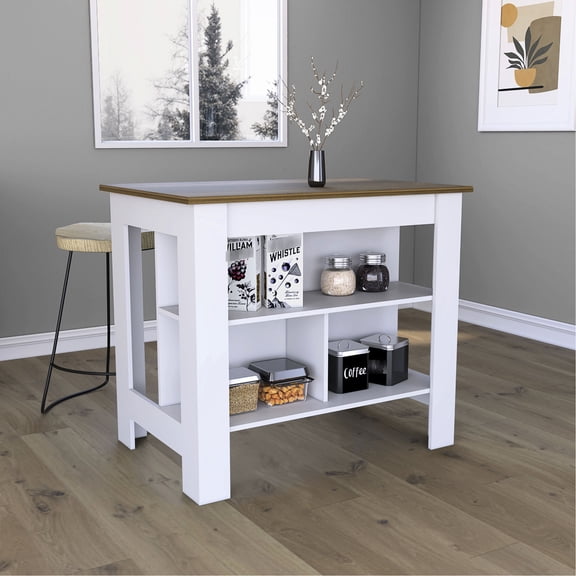Kitchen Island with Spacious Leg Room / Great for Sitting and Prepping Meals