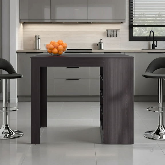 Kitchen Islands, Kitchen Island, 4 Shelves, Black Wengue, Black Kitchen Carts,Engineered Wood Wooden Kitchen Islands, Furniture Dining Furniture Kitchen Islands & Carts Kitchen Island, 4 Shelves, Bla