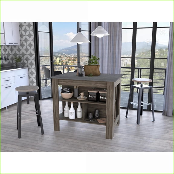 Kitchen Islands with 3 Concealed Shelves | Contemporary, Medium (40-55in) | Particle Board, Rectangular