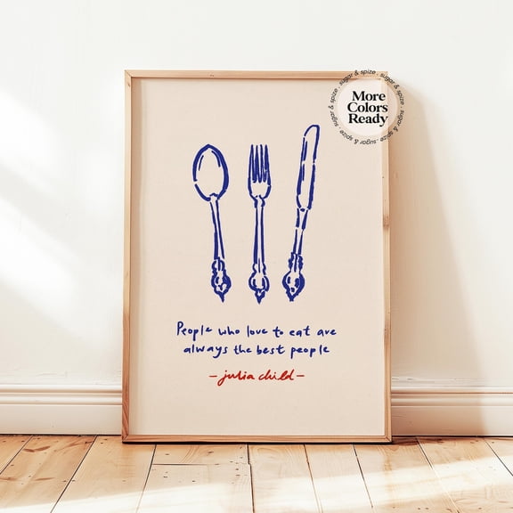 Kitchen Julia Child French Food Print, Unframed Paper Print Size 16x24
