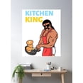 thumbnail image 1 of Kitchen King, Sexy Chef, 80S Mullet Poster Wall Art, Modern Wall Decor For Living Room Bedroom, 8x12 UNFRAMED, 1 of 3